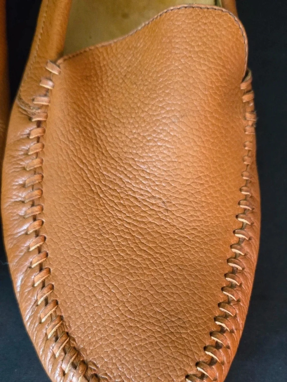 Men's Tan Leather Slip-On Driving Loafers #256